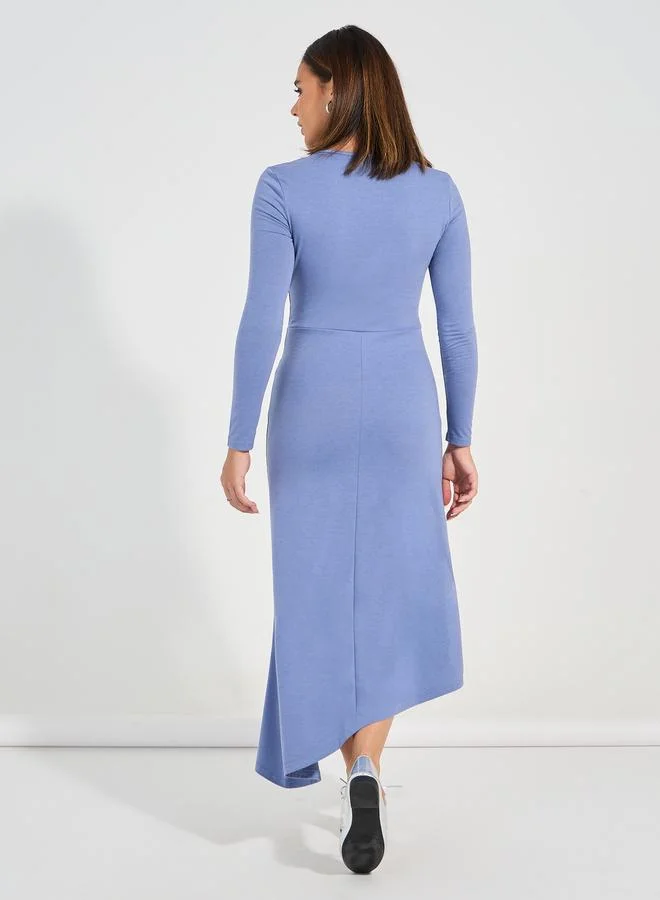 Take Two Take Two Asymmetric Hem Gathered Detail A-Line Maxi Dress