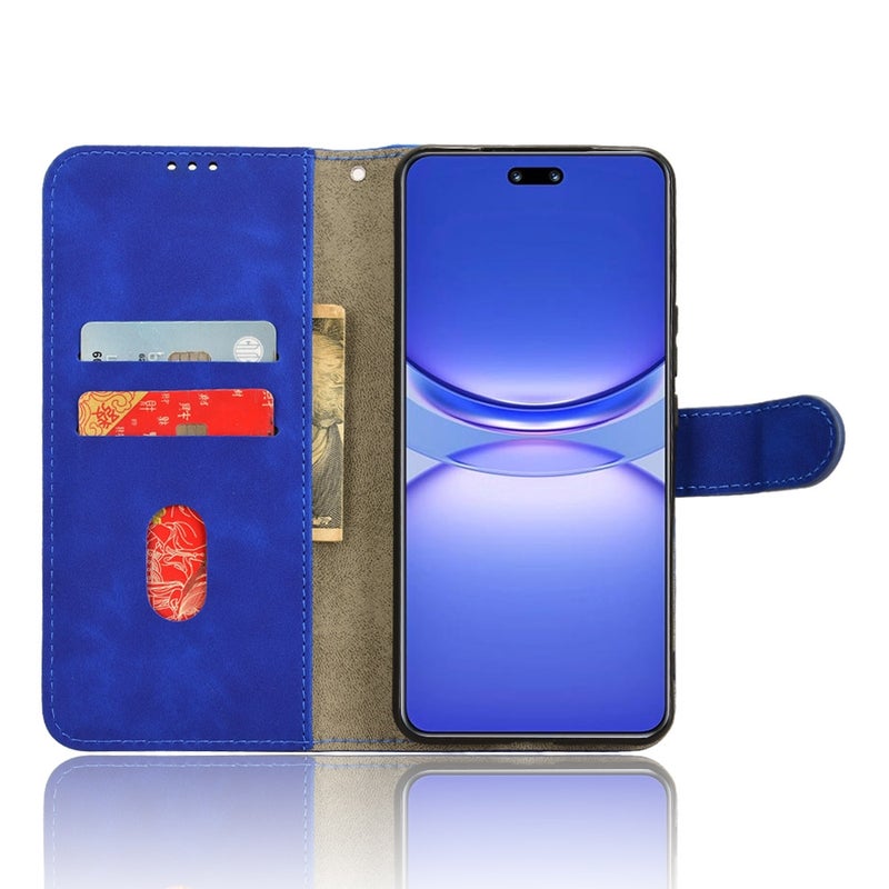 HuHa Protective Cover For Huawei nova 12 Pro 5G Skin Feel Magnetic Flip Leather Phone Case(Blue) - Image 4
