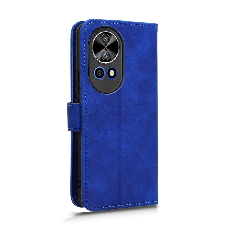 HuHa Protective Cover For Huawei nova 12 Pro 5G Skin Feel Magnetic Flip Leather Phone Case(Blue) - Image 3