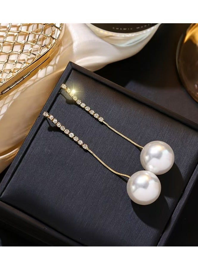 Pearl Radiance Drop Earrings - Image 1