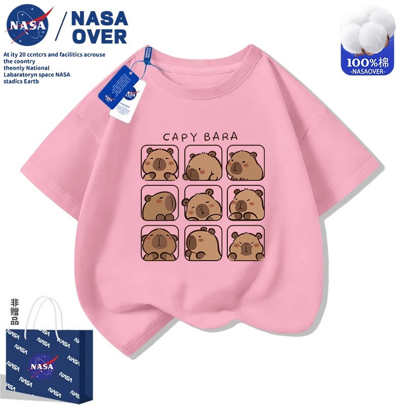 Nasa Kapi Bala 2025 Children'S Cotton Short-Sleeved T-Shirt Cute Western Style Top For Boys And Girls - Image 3