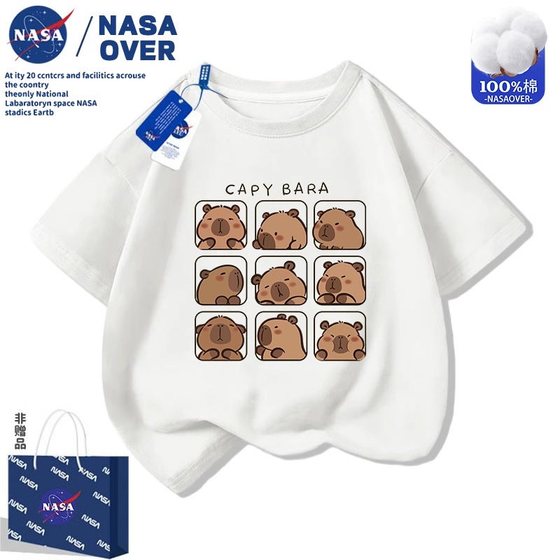 Nasa Kapi Bala 2025 Children'S Cotton Short-Sleeved T-Shirt Cute Western Style Top For Boys And Girls - Image 2