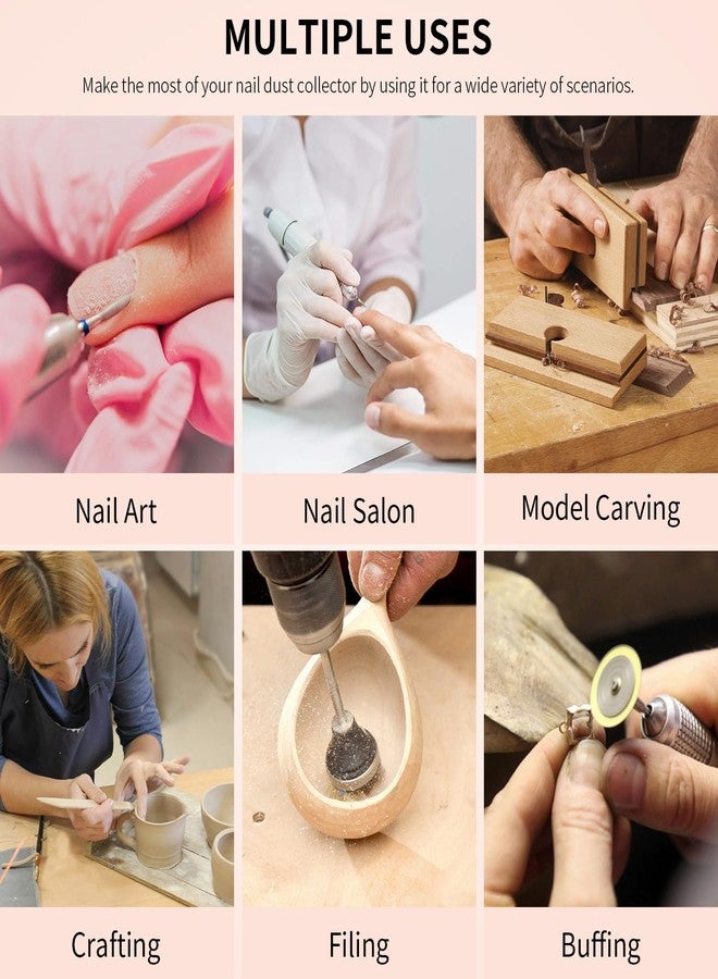 BLUETOP Nail Dust Collector 60W Nail Vacuum Cleaner Table Embedded Dust Extractor Vacuum Professional Built in Desktop Nail Dust Collector Quiet Nail Fan Low Noise for Nail Salon Home - Image 5