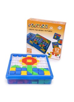 Playkidz Playkidz: Pegture Jr. Set with 100 Larger Pieces + 12 Design Cards. Mosaic Puzzle Toy Set, Creative Skills Development, Educational Learning Toys for Kid. Great Gift for Boys & Girls.  - Image 1