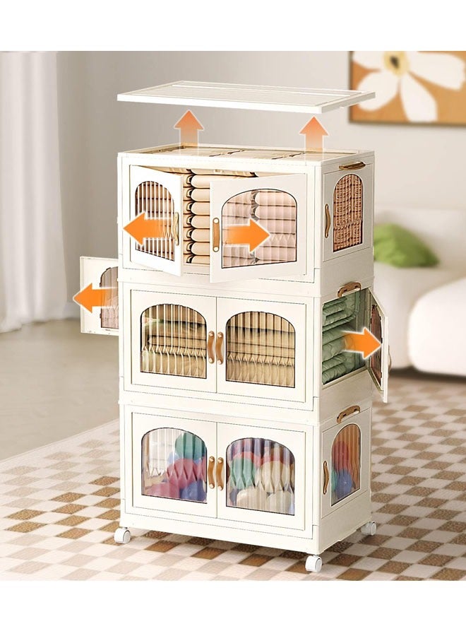 keke 3 Layers Stylish Multi-Functional Storage Cabinet Wardrobe  - Image 3