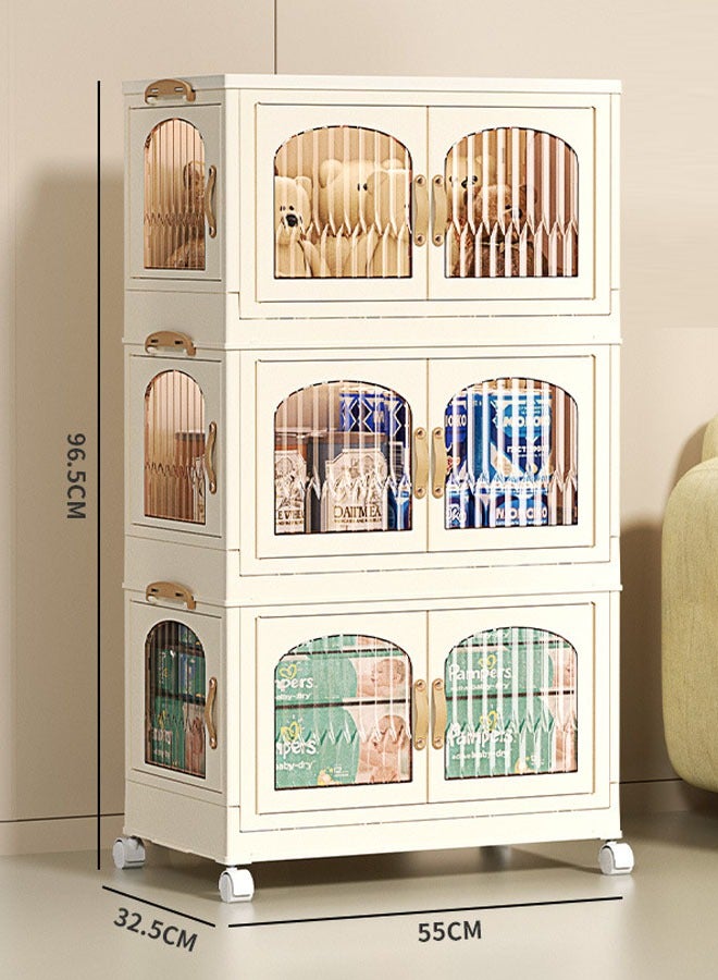 keke 3 Layers Stylish Multi-Functional Storage Cabinet Wardrobe  - Image 1