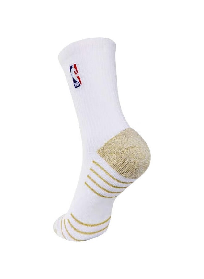 NBA جوارب كرة السلة للرجال، جوارب رياضية كاجوال عالية، خيوط مضادة للبكتيريا من أيون النحاس، جوارب قطنية طويلة بسماكة سميكة مع قاعدة تيري، 3 أزواج - Image 1
