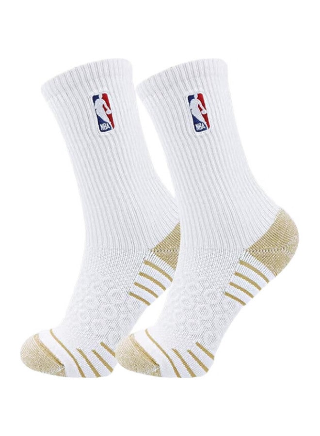 NBA جوارب كرة السلة للرجال، جوارب رياضية كاجوال عالية، خيوط مضادة للبكتيريا من أيون النحاس، جوارب قطنية طويلة بسماكة سميكة مع قاعدة تيري، 3 أزواج - Image 2