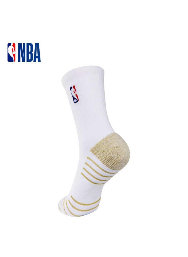 Nba Basketball Socks For Men, High-top Casual Sports Socks, Copper Ion Antibacterial Yarn, Thick Long Tube Cotton Socks With Terry Bottom, 3 Pairs - Image 4