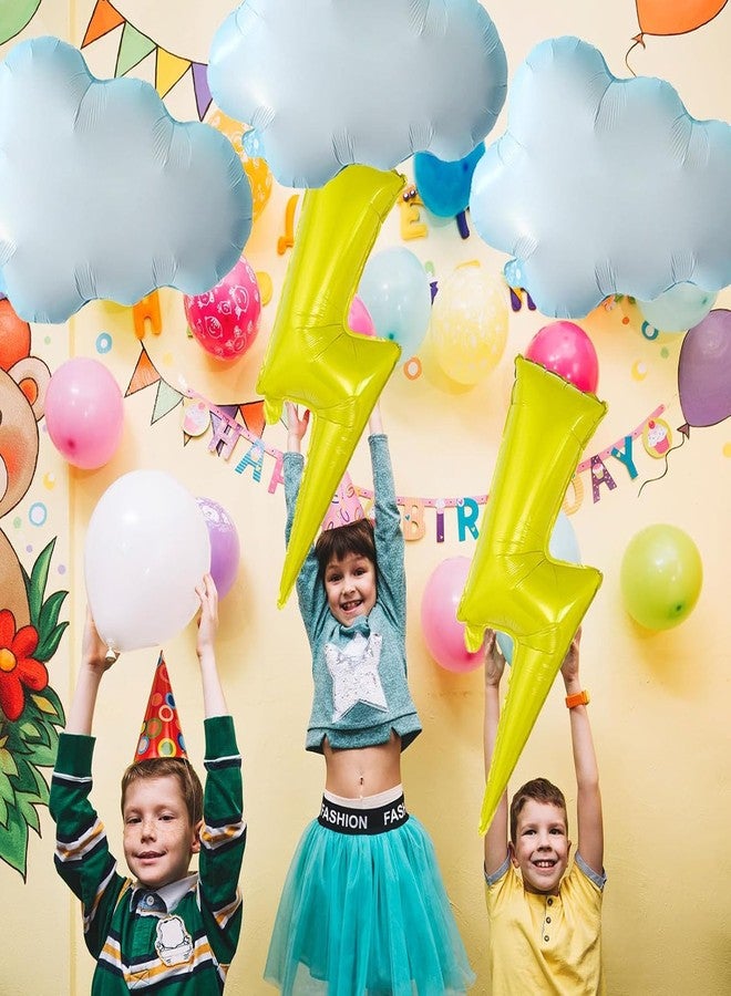 LYK 6PCS Lightning Bolt Cloud Mylar Balloons, Flash Foil Party Balloon for Birthday Party Supplies, Wedding, Baby Shower Decorations - Image 3