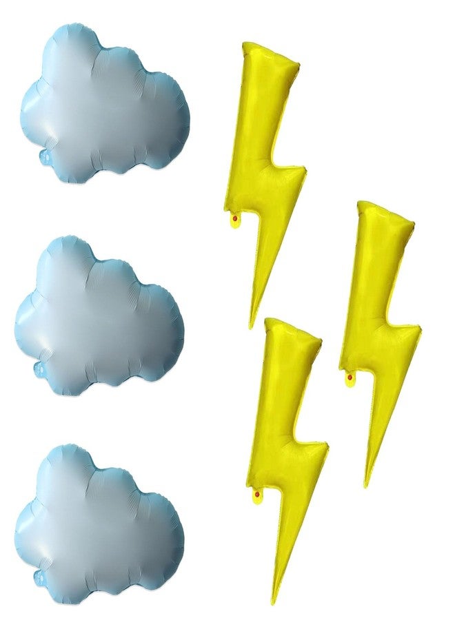 LYK 6PCS Lightning Bolt Cloud Mylar Balloons, Flash Foil Party Balloon for Birthday Party Supplies, Wedding, Baby Shower Decorations - Image 2
