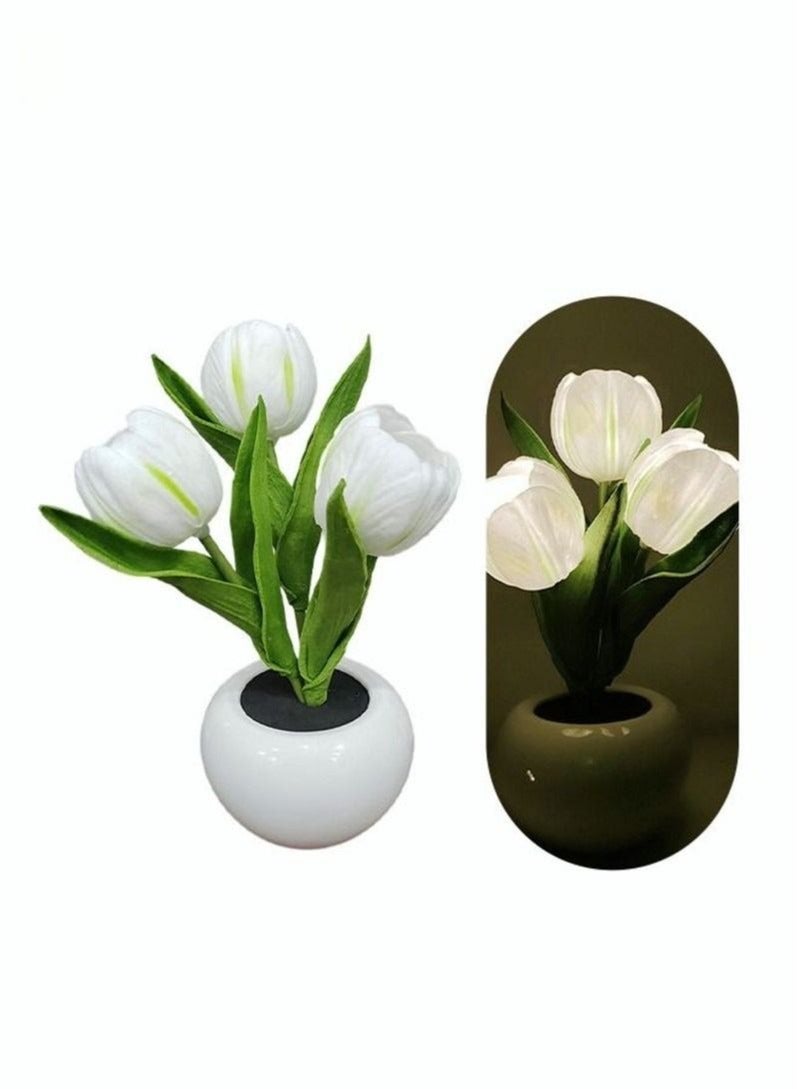 MIXDE LED Night Lamp Tulip Imitation Flower Household Decoration Table Lamp White - Image 4