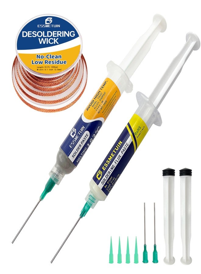 Essmetuin Solder Paste (Sn63/Pb37 30G) & No Clean Soldering Flux(10cc) for Electronic Soldering - Image 1