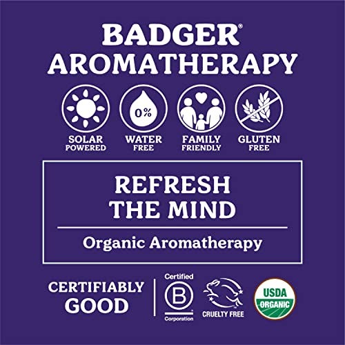 Badger بادجر - بلسم مهدئ للتوتر، عصا بلسم للعلاج بالروائح، عضوي معتمد، زيت عطري، رولر زيت أساسي، 0.6 أونصة - Image 4