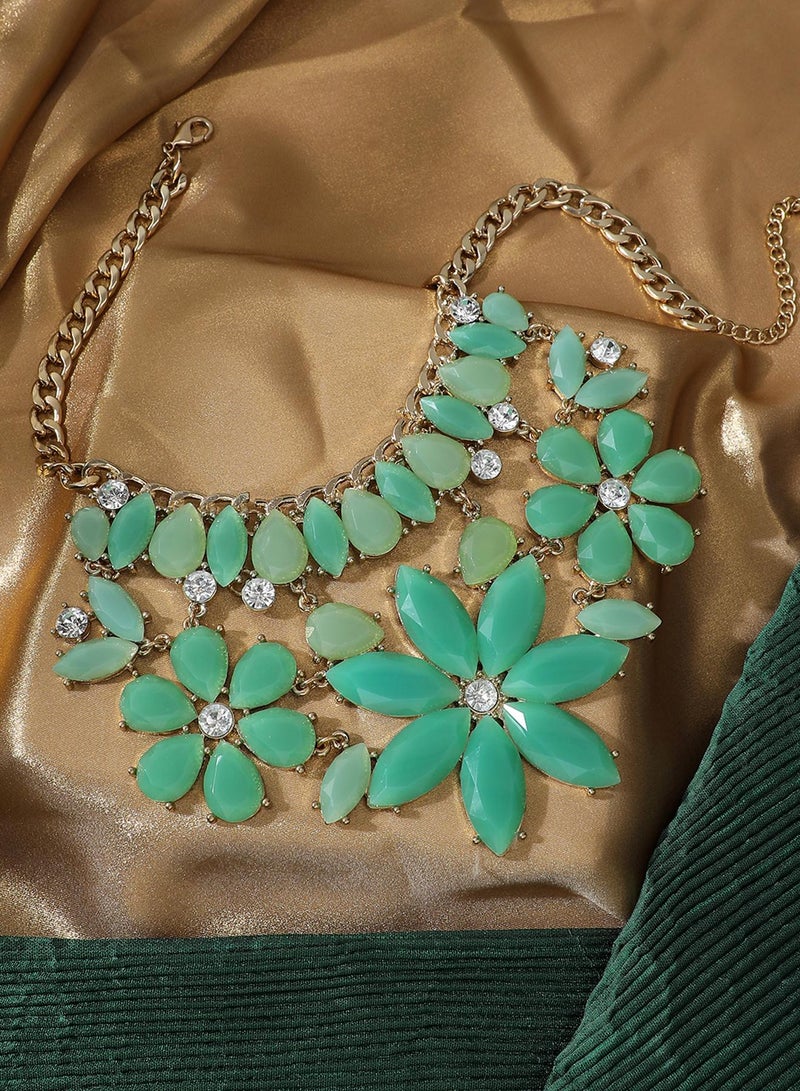 SOHI Designer Statement Stone Artificial Necklace Jewellery  - Image 4