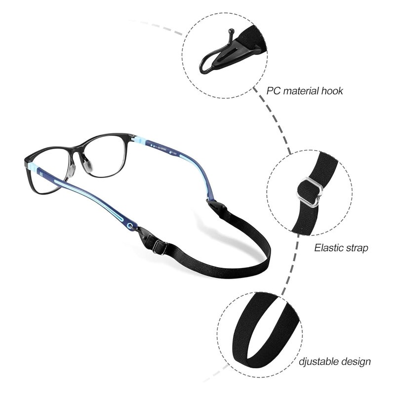 AEC FlexHook Adjustable Glasses Strap – Elastic Eyewear Retainer with Hook for Spectacle Frames | Kids Glasses Holder Band for Neck & Head Use - Image 4