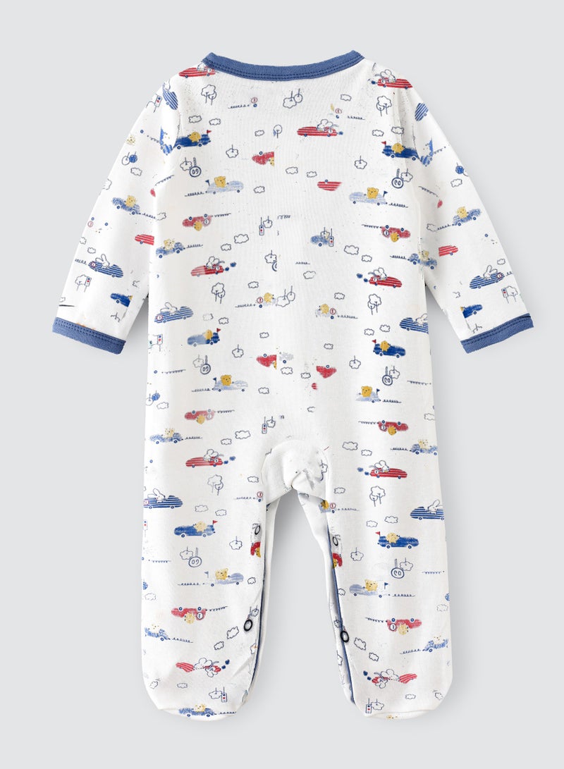 Tiny Hug بدلة نوم للأولاد حديثي الولادة مع قفازات، ملابس نوم ناعمة ومريحة للأطفال الأولاد - Image 3