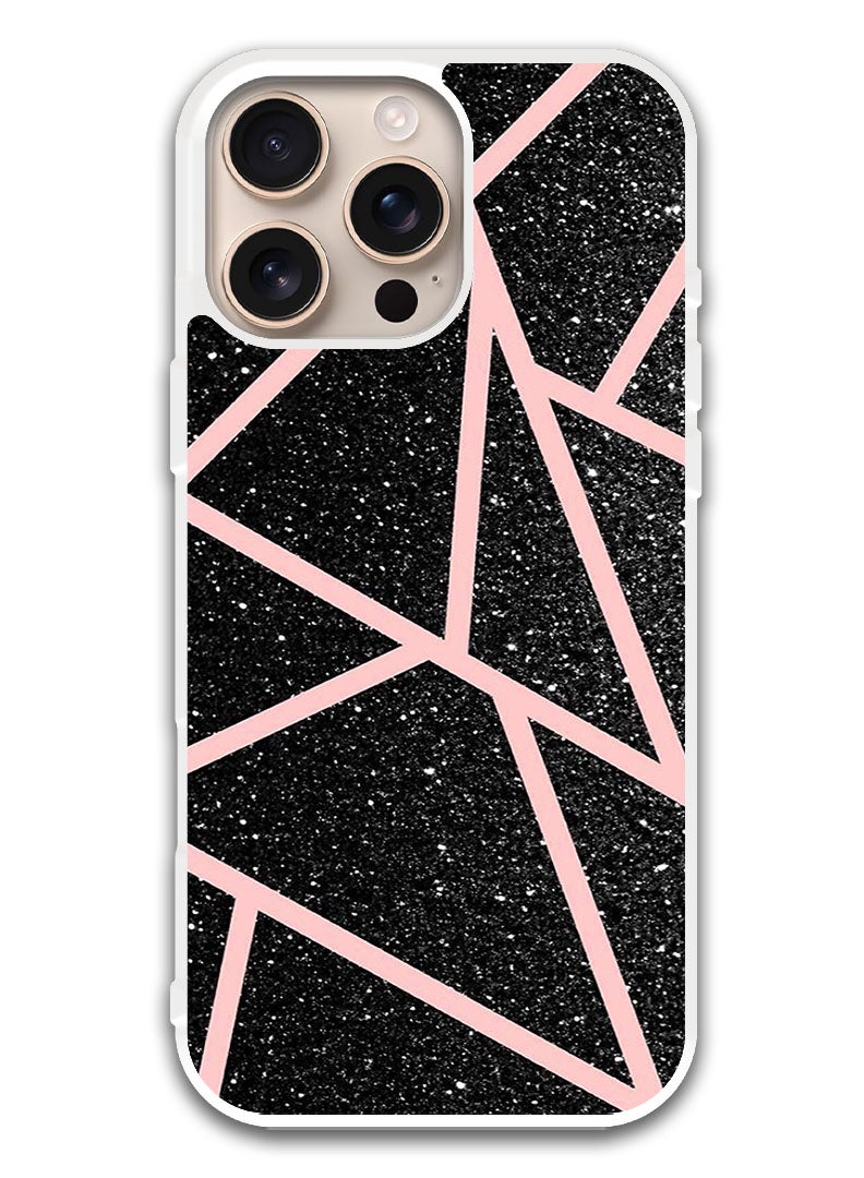 Theodor Protective Case Cover For APPLE IPHONE 16 Pro Max Pink lines (White Bumper) - Image 1