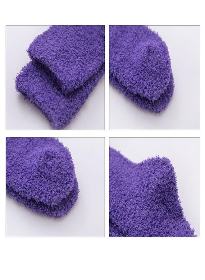 يويران جوارب نسائية من يوييران، 4 أزواج، جوارب شتوية ناعمة ودافئة للنساء (2 بنفسجي + 2 برتقالي) - Image 3