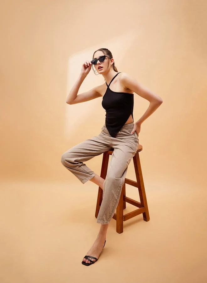 SASSAFRAS High Rise Balloon Fit Jeans with Pockets