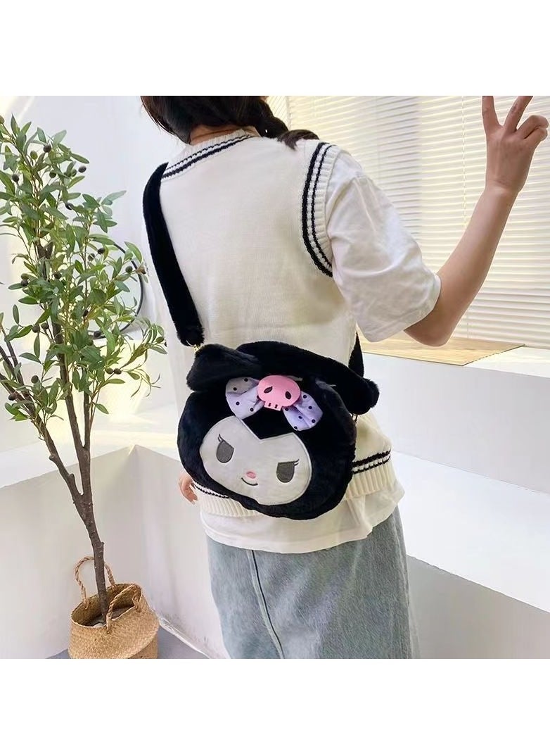 Sanrio Sanrio Kuromi Shoulder Bag Plush Bag Crossbody Bag Bucket Storage Bag  - Image 3