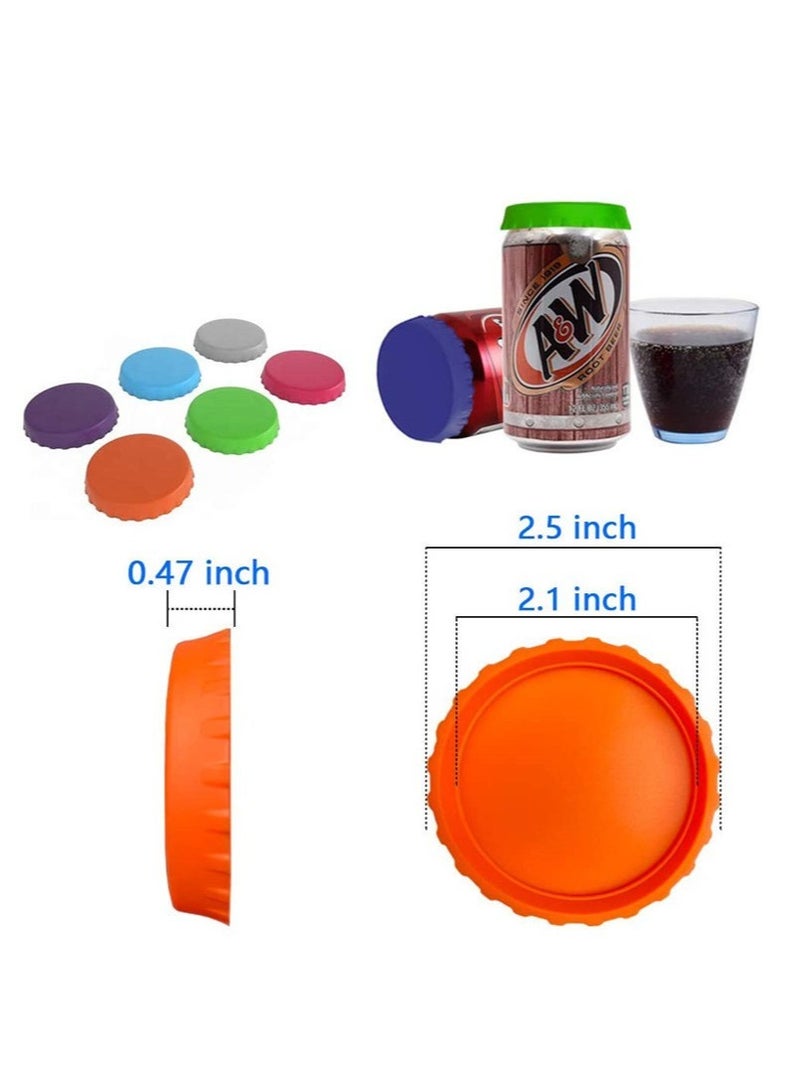 Silicone Can Lids, Soda or Beverage Can Lid, Cover or Protector, Reusable Can Lids, Can Covers, Can Cap,Can Saver, Can Stopper, Cans Mark, Can Cover or Protector, Fits Standard Soda Cans (Multicolour)