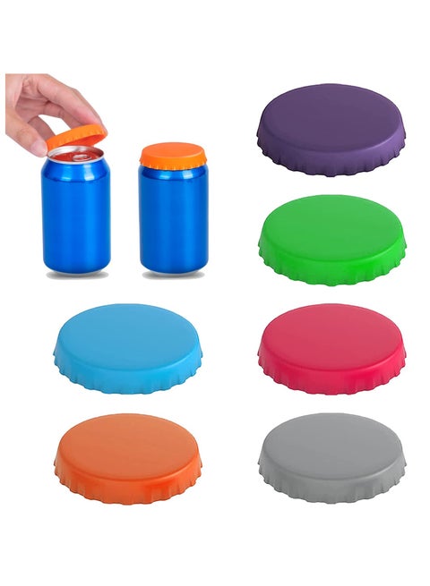 Silicone Can Lids, Soda or Beverage Can Lid, Cover or Protector, Reusable Can Lids, Can Covers, Can Cap,Can Saver, Can Stopper, Cans Mark, Can Cover or Protector, Fits Standard Soda Cans (Multicolour)