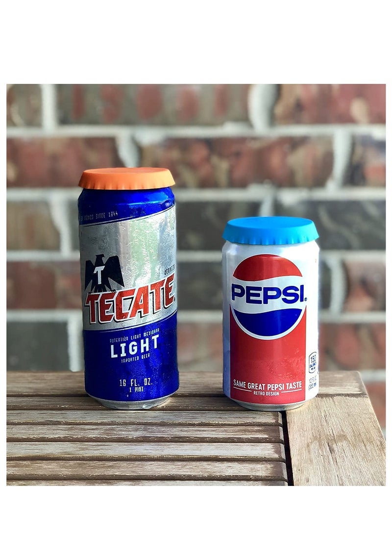 Silicone Can Lids, Soda or Beverage Can Lid, Cover or Protector, Reusable Can Lids, Can Covers, Can Cap,Can Saver, Can Stopper, Cans Mark, Can Cover or Protector, Fits Standard Soda Cans (Multicolour)