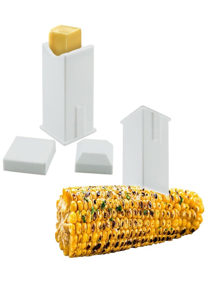 YMPEKA 2Pack Butter Spreader Plastic Dishwasher Safe Corn Cob Butterer Holder with Built-in Cover Corn Cob Butter Holder Spreads Butter Dispenser On Pancakes, Waffles, Bagels and Toast Dispenser - Image 1