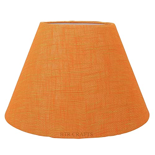 BTR CRAFTS Asian BTR Crafts 14" Inches (Large), Orange Texture Conical Lamp Shade, Cotton Fabric Standard Size - Image 1