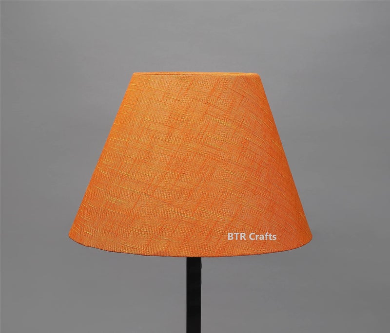 BTR CRAFTS Asian BTR Crafts 14" Inches (Large), Orange Texture Conical Lamp Shade, Cotton Fabric Standard Size - Image 3