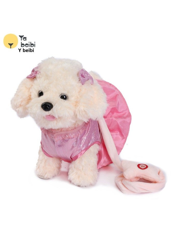 Personalized Electric Rope With Sunglasses Puppies Children Love Gifts Can Sing Walking Pet Toys-Color:JM-1935 Pink-Specifications: Ordinary Battery  - Image 1