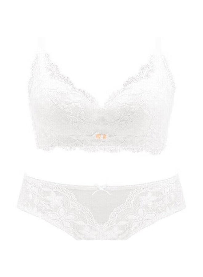 Kj Women's Bra Set, Enhances Small Lace, Wireless, Push-up High-end Bra, Qixi Gift Box