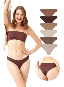 COTTONHILL Laser Cut Women's Bikini Panties 6 Pack  - Image 2