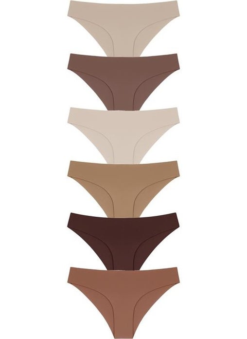 COTTONHILL Laser Cut Women's Bikini Panties 6 Pack  - Image 1