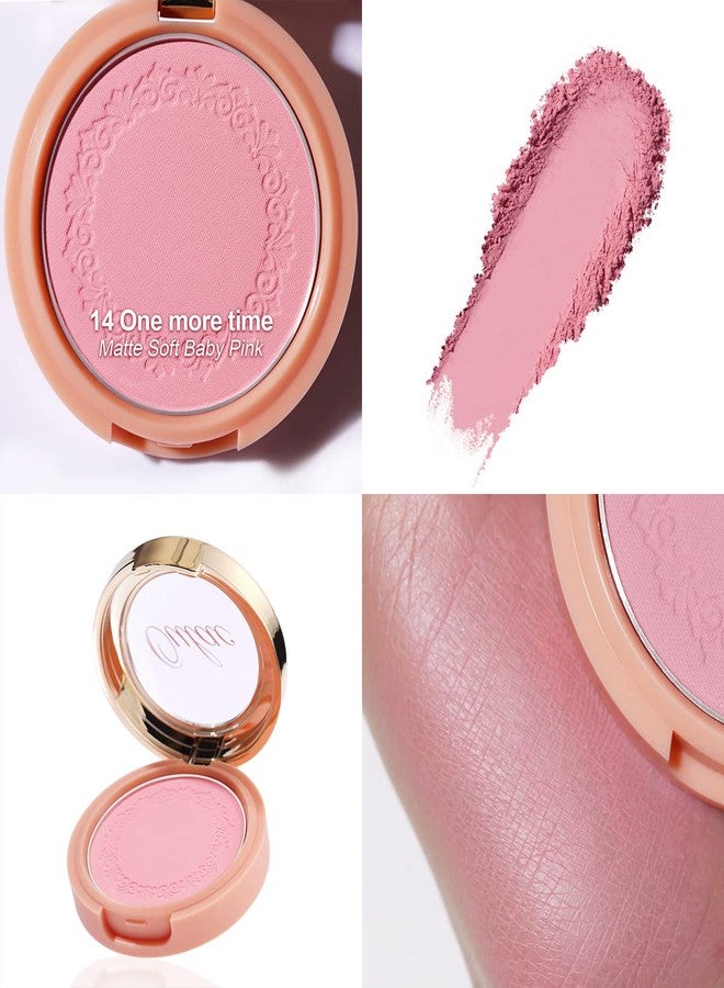 Oulac Baby Pink Blushers for Cheeks Make Up Vegan,Mineral Powder Blush,Rich Colors, Buildable Blusher, Easy to Blend,Vegan,4.8g (14) One More Time - Image 2