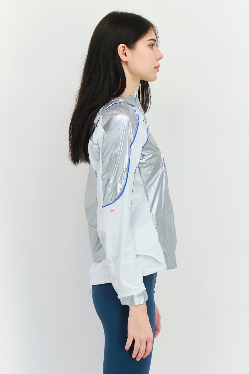 Adidas Women Sportswear Fit Long Sleeve Running Jacket, Silver Combo - Image 2