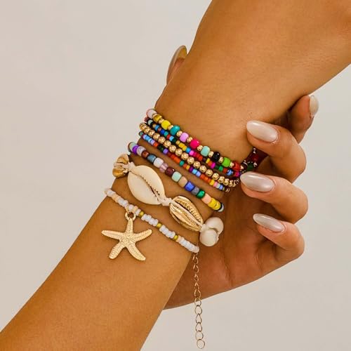 FFZDENA Beach Jewellery for Women, Stylish Bracelets for Girls, Bohemian Holiday Accessories, Adjustable Alloy Bracelet for Summer Beach Vacation - Image 5