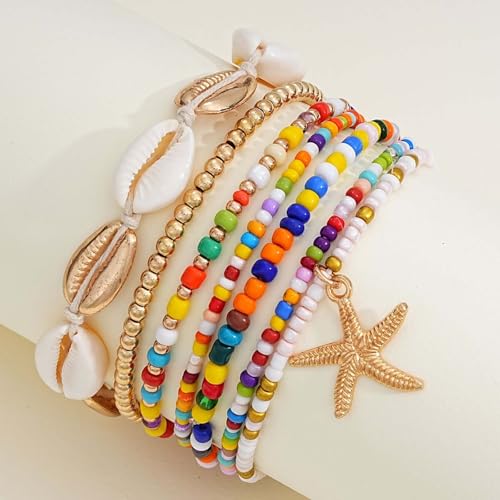 FFZDENA Beach Jewellery for Women, Stylish Bracelets for Girls, Bohemian Holiday Accessories, Adjustable Alloy Bracelet for Summer Beach Vacation - Image 4