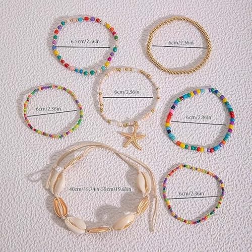 FFZDENA Beach Jewellery for Women, Stylish Bracelets for Girls, Bohemian Holiday Accessories, Adjustable Alloy Bracelet for Summer Beach Vacation - Image 2