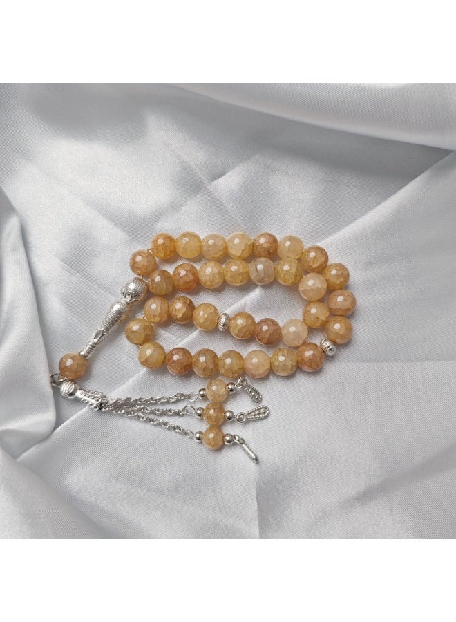 NIBEMINENT 33 Muslim Prayer Beads Earthy Yellow/10mm
