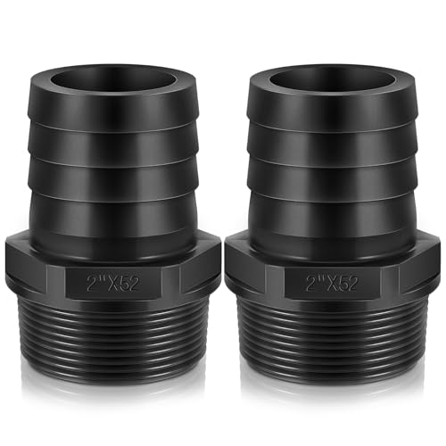 Innconee 2 Pieces Pool PVC Fitting Tube Fitting Adapter Barbed Hose Fittings Barbed x NPT Male for Industrial Tube Portable Water Garden Kitchen Hose Swimming Pool Pump(2",Black,2 Pcs) - Image 1