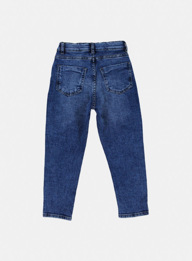 Solang Girls Dark Blue Denim Jeans - Image 2