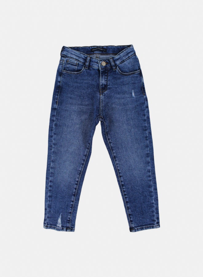 Solang Girls Dark Blue Denim Jeans - Image 1
