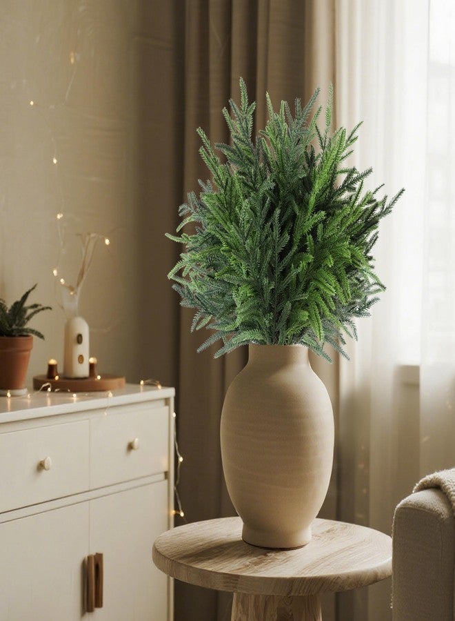 Cllayees 24" Extra Long Artificial Norfolk Pine Stems - 12 Pack Real Touch Christmas Greenery for DIY Wreaths Vase, Large Mantel Decor, Indoor/Outdoor Holiday Arrangements (Faux Pine Branches) - Image 5