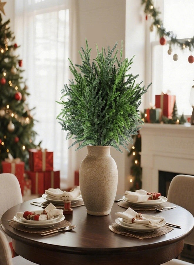 Cllayees 24" Extra Long Artificial Norfolk Pine Stems - 12 Pack Real Touch Christmas Greenery for DIY Wreaths Vase, Large Mantel Decor, Indoor/Outdoor Holiday Arrangements (Faux Pine Branches) - Image 2