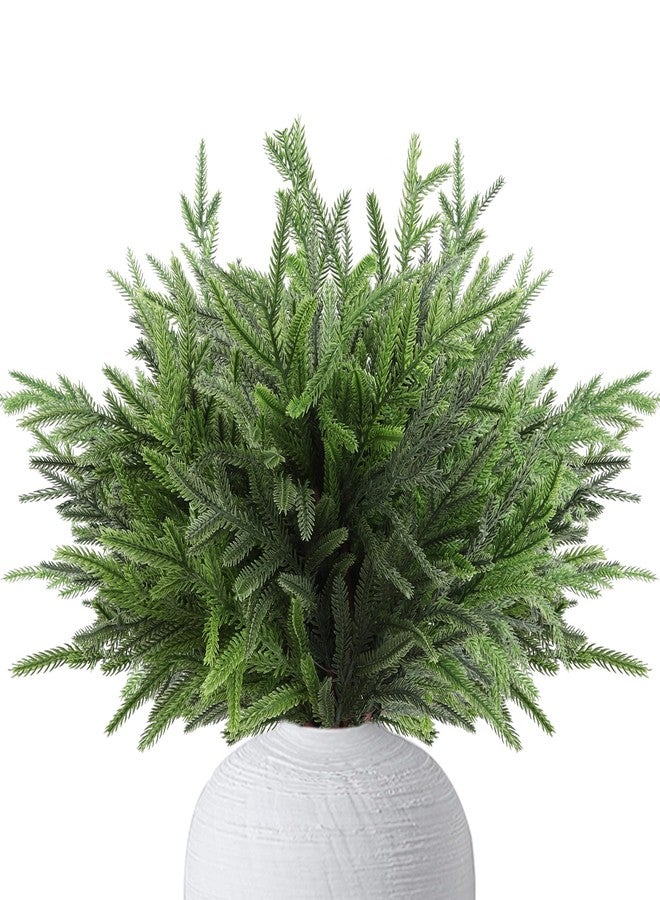 Cllayees 24" Extra Long Artificial Norfolk Pine Stems - 12 Pack Real Touch Christmas Greenery for DIY Wreaths Vase, Large Mantel Decor, Indoor/Outdoor Holiday Arrangements (Faux Pine Branches) - Image 1