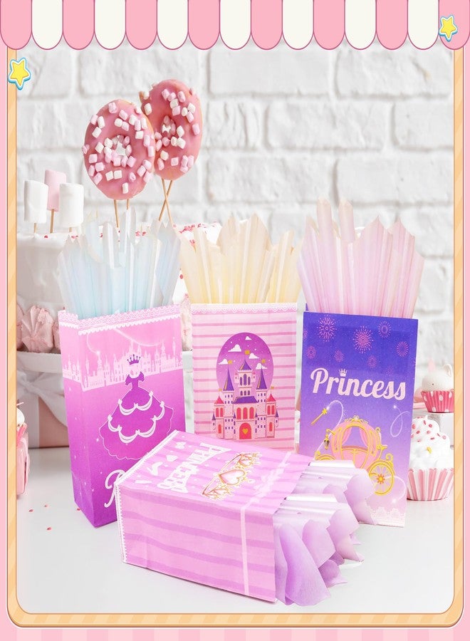 Nuesaurd 16Pcs Princess Goodie Bags, Pink Princess Party Favor Bags with Handles, 4 Styles Paper Thick Bottom Reusable Castle Treat Candy Gift Bags for Party Decorations Birthday Supplies Baby Shower Wedding(16) - Image 4