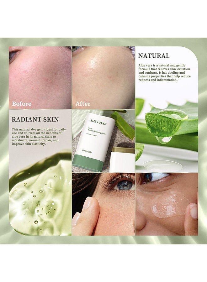 شيلافز بلسم الصبار المهدئ ، عصا جل الصبار ، ترطيب عميق للبشرة الجافة ، مهدئ ومريح بعد التعرض للشمس ، جل الصبار النقي للوجه والجسم - Image 2