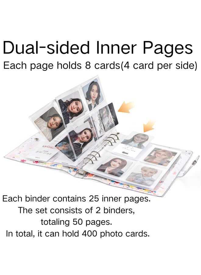 Coloch 2 Pack Kpop A5 Photocard Binder with 400 Pockets, Clear 6-Ring Photocard Holder Album with 50 Dual-sided Card Sleeves PVC Mini Photo Book for Photocards, Gift - Image 4